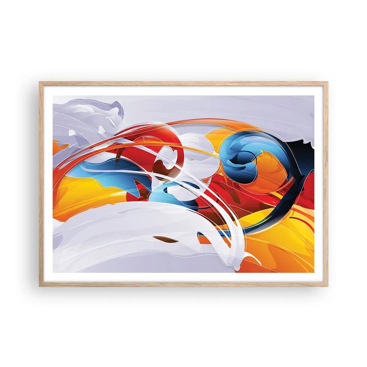 Affiche dans un chêne clair - Poster - La danse des éléments - 100x70 cm