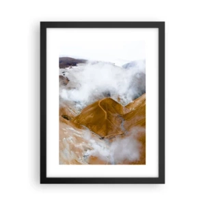 Affiche dans un cadre noir - Poster - Le charme brut de l'Islande - 30x40 cm