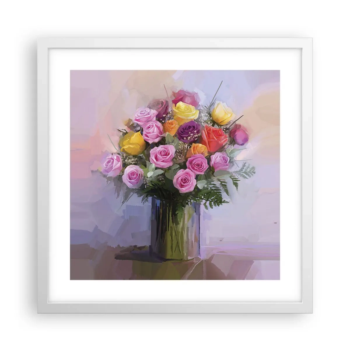 Affiche dans un cadre blanc - Poster - Beauté conservée - 40x40 cm