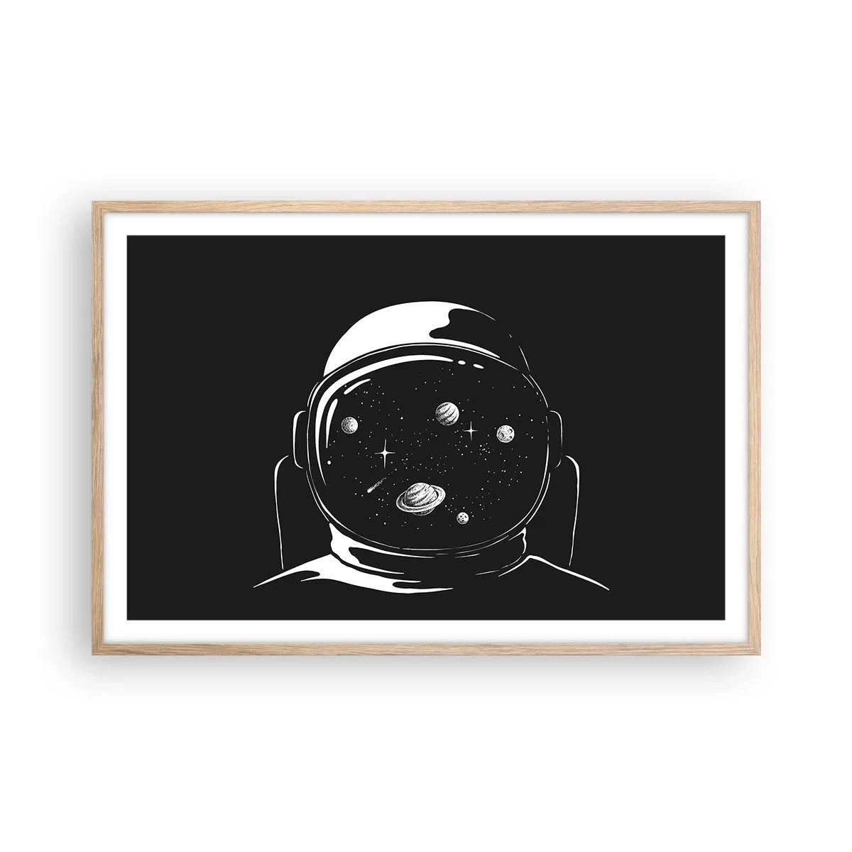 Affiche dans un chêne clair - Poster - Sympa la vue - 91x61 cm