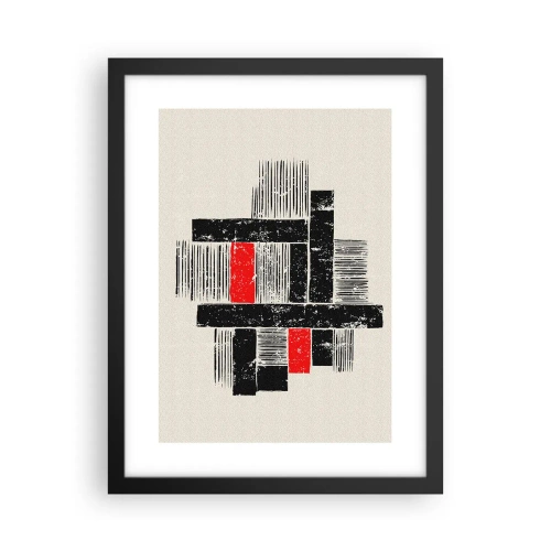 Affiche dans un cadre noir - Poster - En rouge et noir - 30x40 cm