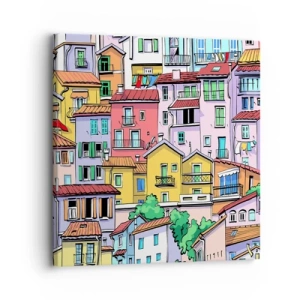 Impression sur toile - Image sur toile - Ville joyeuse - 30x30 cm