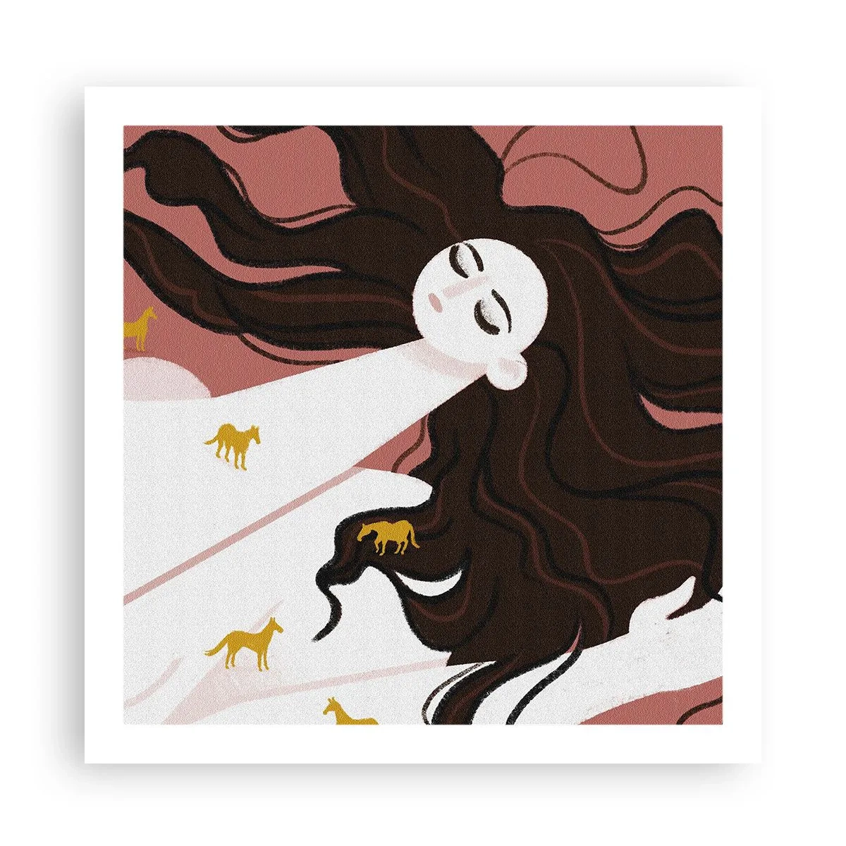 Affiche - Poster - Rêve d'un cheval d'or - 60x60 cm