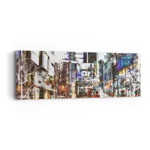 Impression sur toile - Image sur toile - Une ville chatoyante - 90x30 cm