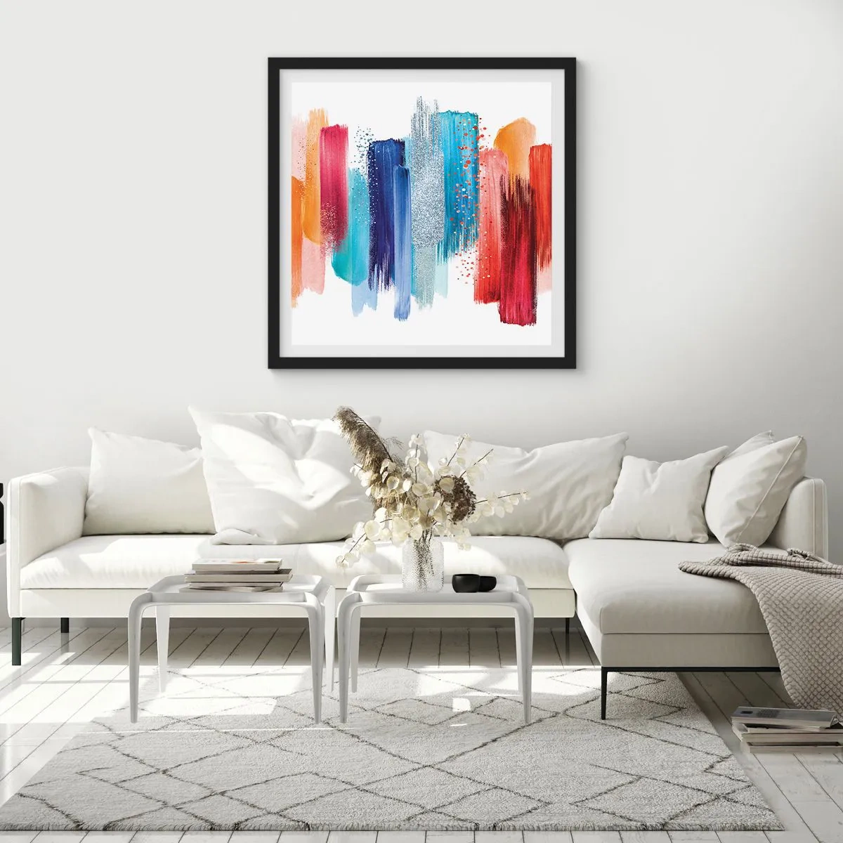 Affiche dans un cadre noir - Poster - En haut et en bas - 40x40 cm