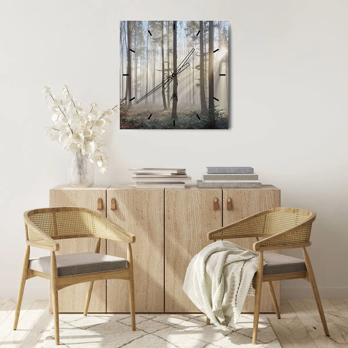 Horloge murale - Pendule murale - Le brouillard s'est aussi réveillé - 30x30 cm