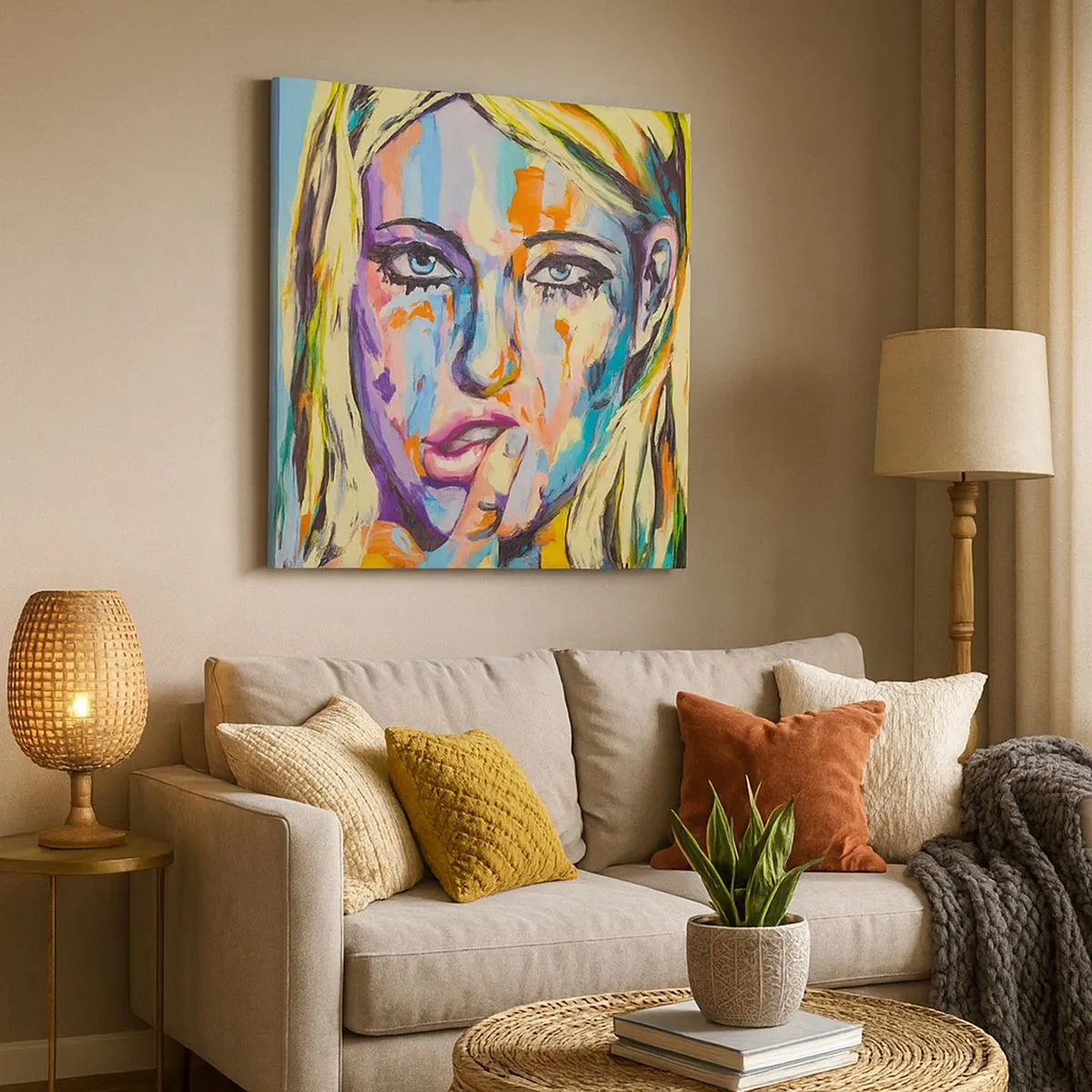 Impression sur toile - Image sur toile - Regarde-la droit dans les yeux - 30x30 cm