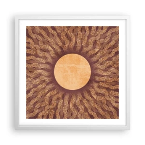 Affiche dans un cadre blanc - Poster - Icône du soleil - 50x50 cm