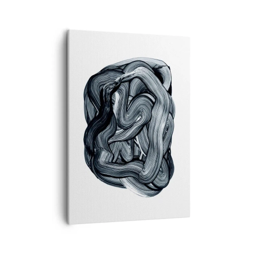 Impression sur toile - Image sur toile - Composition abstraite en nuances de gris - 50x70cm - Ce n'est pas si simple - Décoration murale moderne pour le salon et la chambre ARTTOR