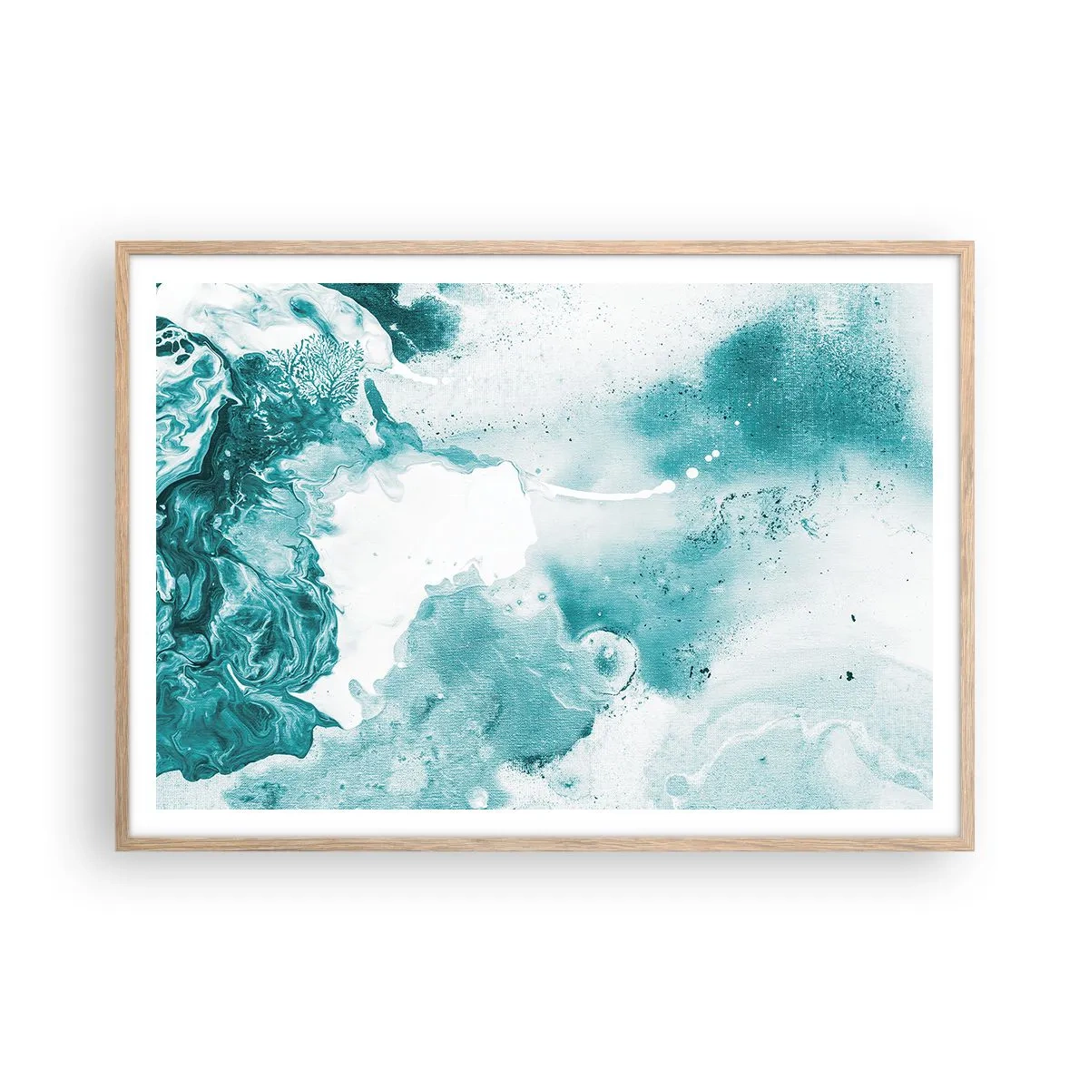 Affiche dans un chêne clair - Poster - Marécage bleu - 100x70 cm