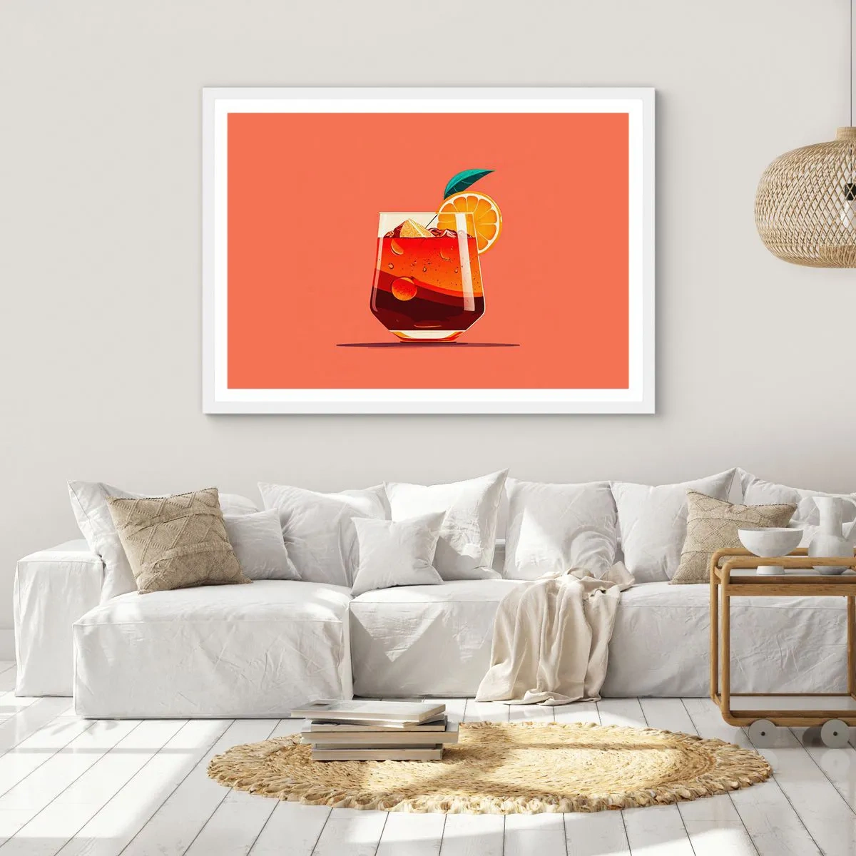 Affiche dans un cadre blanc - Poster - Rafraîchissement d'été - 100x70 cm