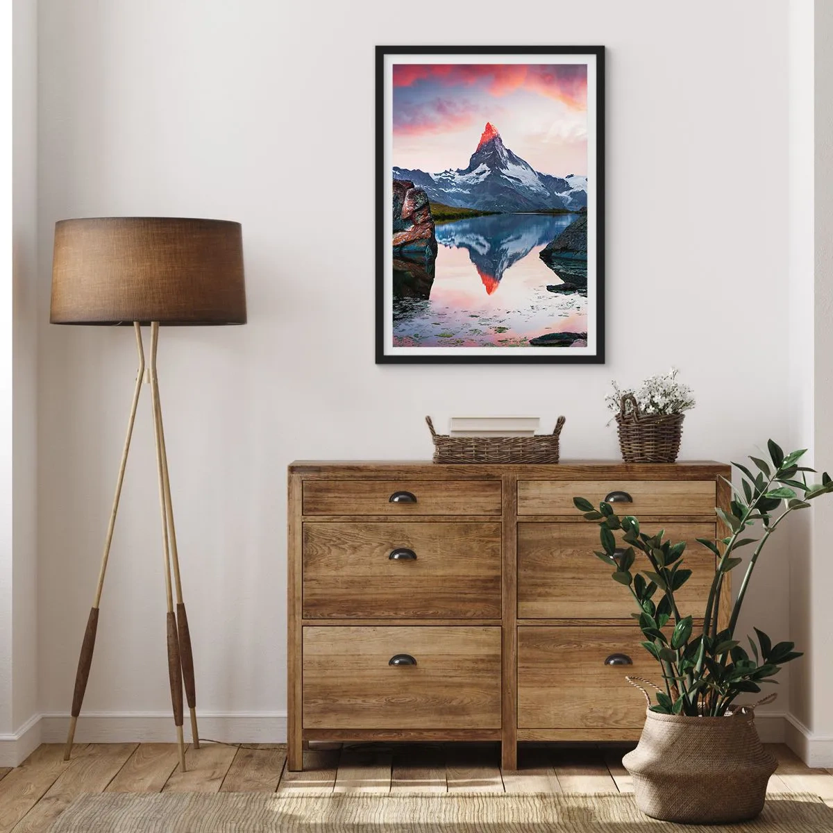 Affiche dans un cadre noir - Poster - Le coeur des montagnes est chaud - 40x50 cm