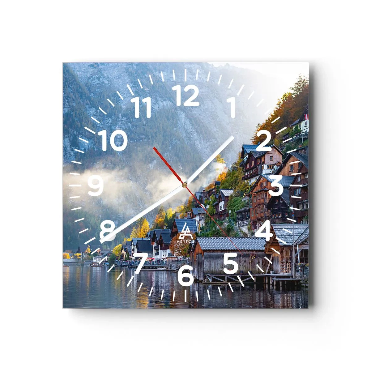 Horloge murale - Pendule murale - Ambiance alpine - 40x40 cm