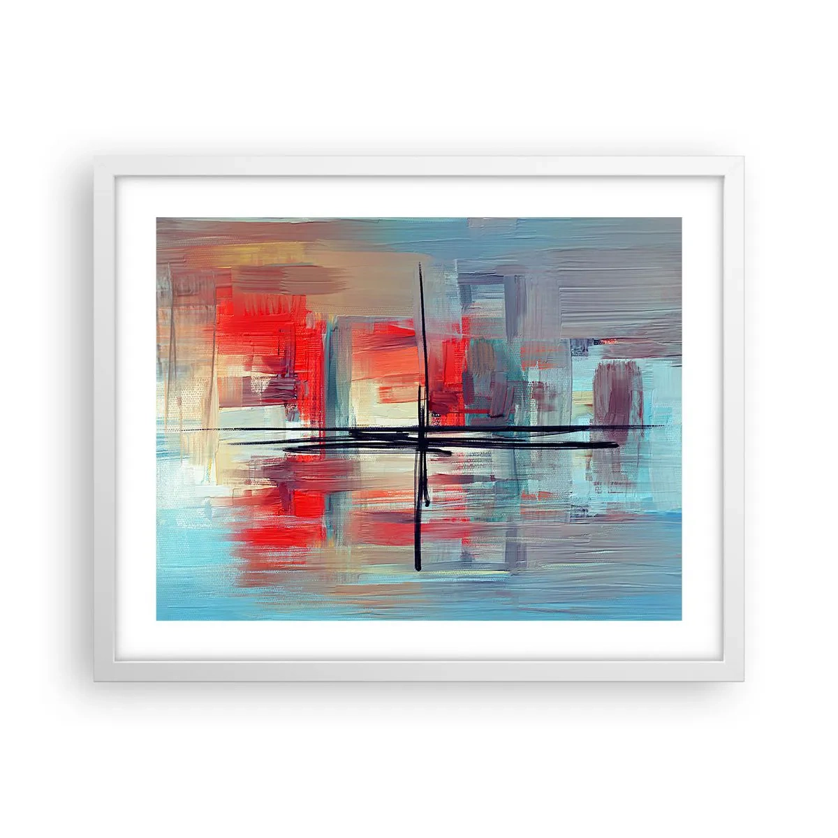 Affiche dans un cadre blanc - Poster - Un paysage dans une dimension inconnue - 50x40 cm