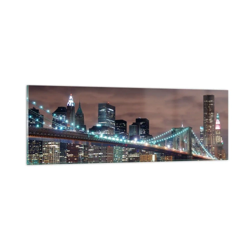 Impression sur verre - Image sur verre - Lumières des grandes villes - 90x30 cm
