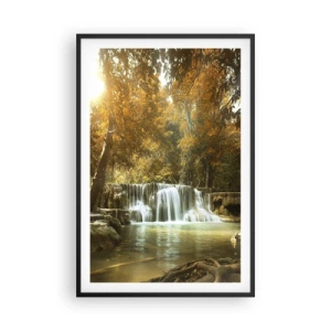 Affiche dans un cadre noir - Poster - Cascade du parc - 61x91 cm