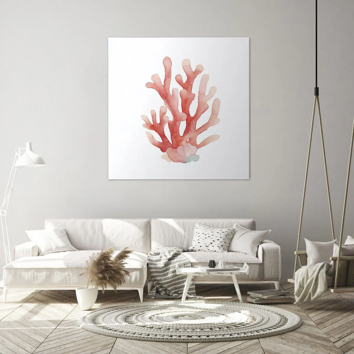 Impression sur toile - Image sur toile - Corail couleur corail - 70x70 cm