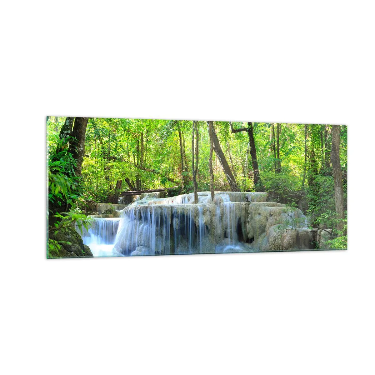 Impression sur verre - Image sur verre - Se noyer dans le turquoise et le vert - 100x40 cm