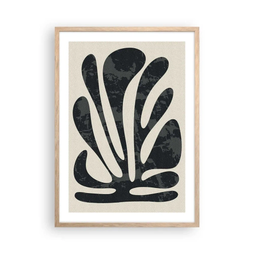 Affiche dans un chêne clair - Poster - Abstraction à plusieurs doigts - 50x70 cm