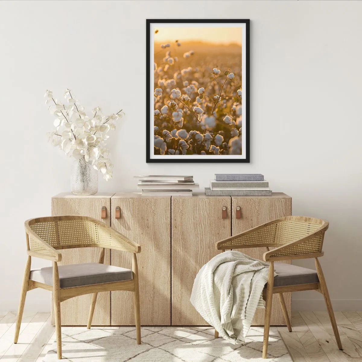 Affiche dans un cadre noir - Poster - Champ moelleux - 40x50 cm