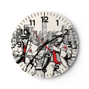 Horloge murale - Pendule murale - improvisation new-yorkaise - 40x40 cm
