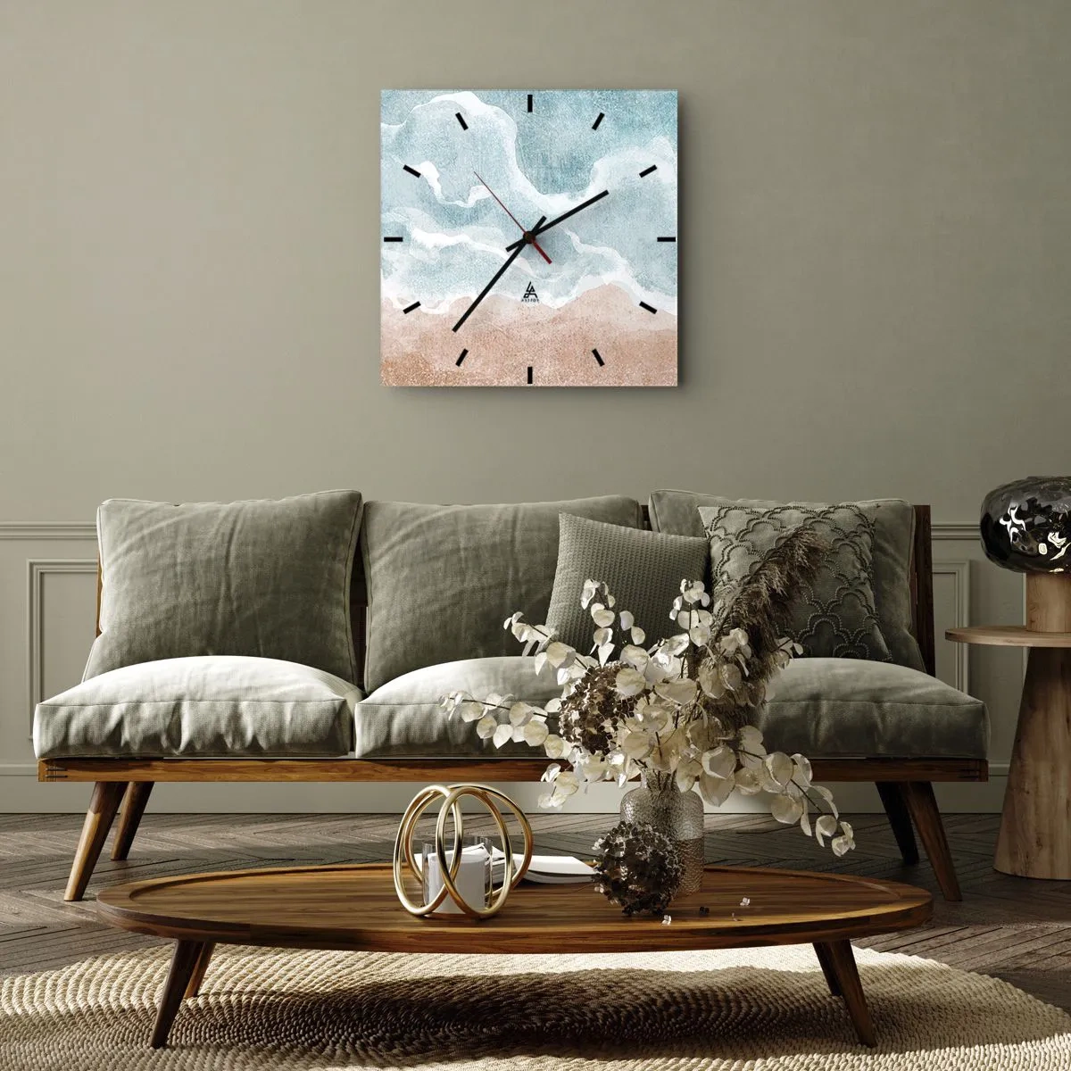 Horloge murale - Pendule murale - Abstraction du nuage - 40x40 cm