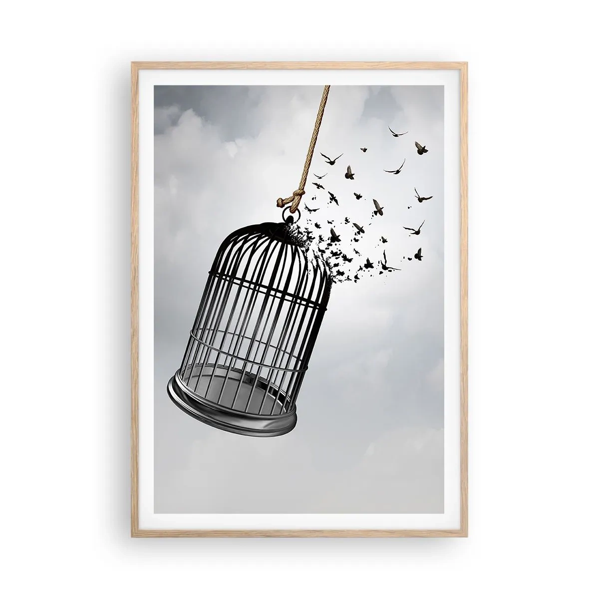 Affiche dans un chêne clair - Poster - Foie...Espoir...Liberté! - 70x100 cm