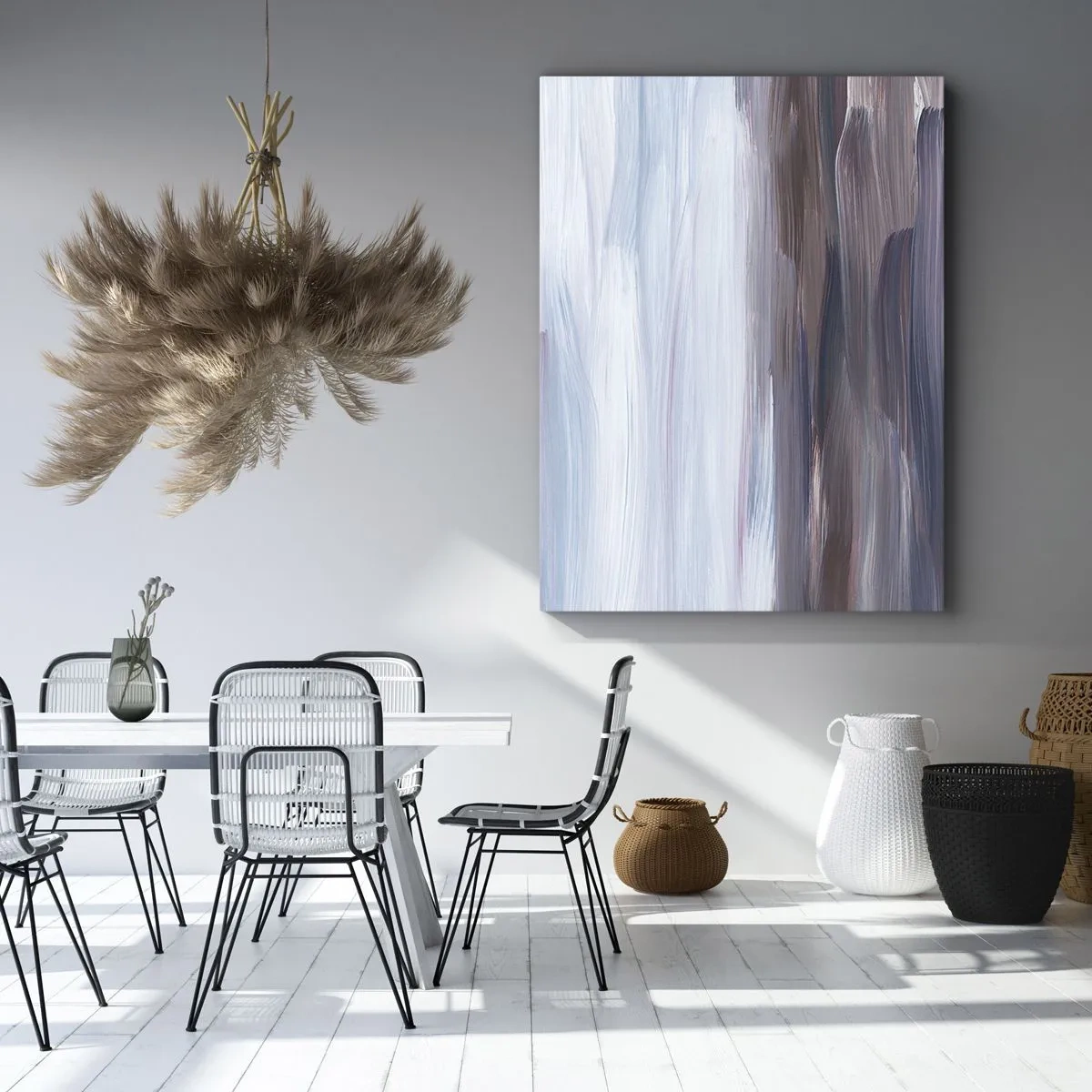 Impression sur toile - Image sur toile - Une abstraction subtile aux traits délicats dans des tons pastel. - 80x120cm - Éléments : eau - Décoration murale moderne pour le salon et la chambre ARTTOR