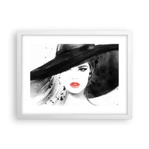Affiche dans un cadre blanc - Poster - Dame en noir - 40x30 cm