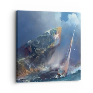 Impression sur toile - Image sur toile - Celui qui est courageux, gagne - 30x30 cm