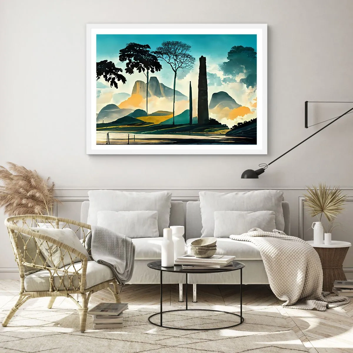 Affiche dans un cadre blanc - Poster - Toujours de plus en plus haut - 50x40 cm