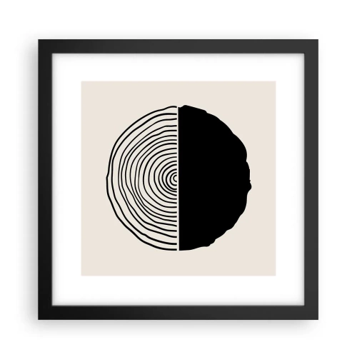 Affiche dans un cadre noir - Poster - Moitié-moitié - 30x30 cm