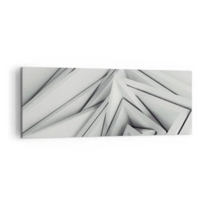 Impression sur toile - Image sur toile - Une composition abstraite de formes géométriques dans des tons de gris. - 140x50cm - Bourgeon d’angles vifs - Décoration murale moderne pour le salon et la chambre ARTTOR