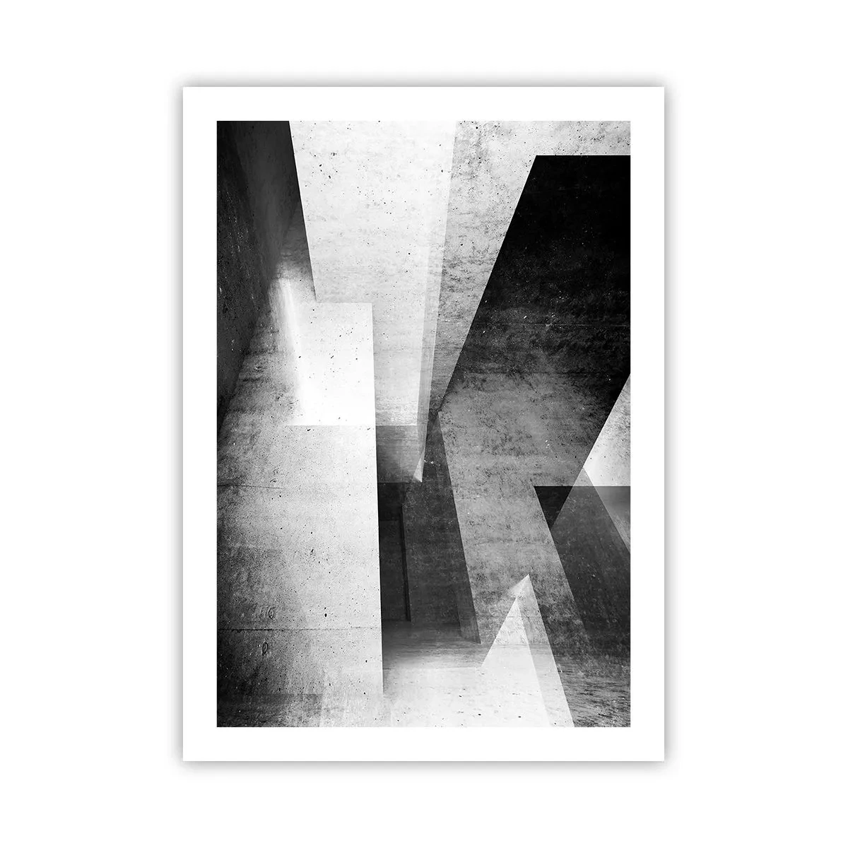 Affiche - Poster - Abstraction géométrique en noir et blanc - 50x70cm - Structure de l'espace - Décoration murale moderne pour le salon et la chambre ARTTOR