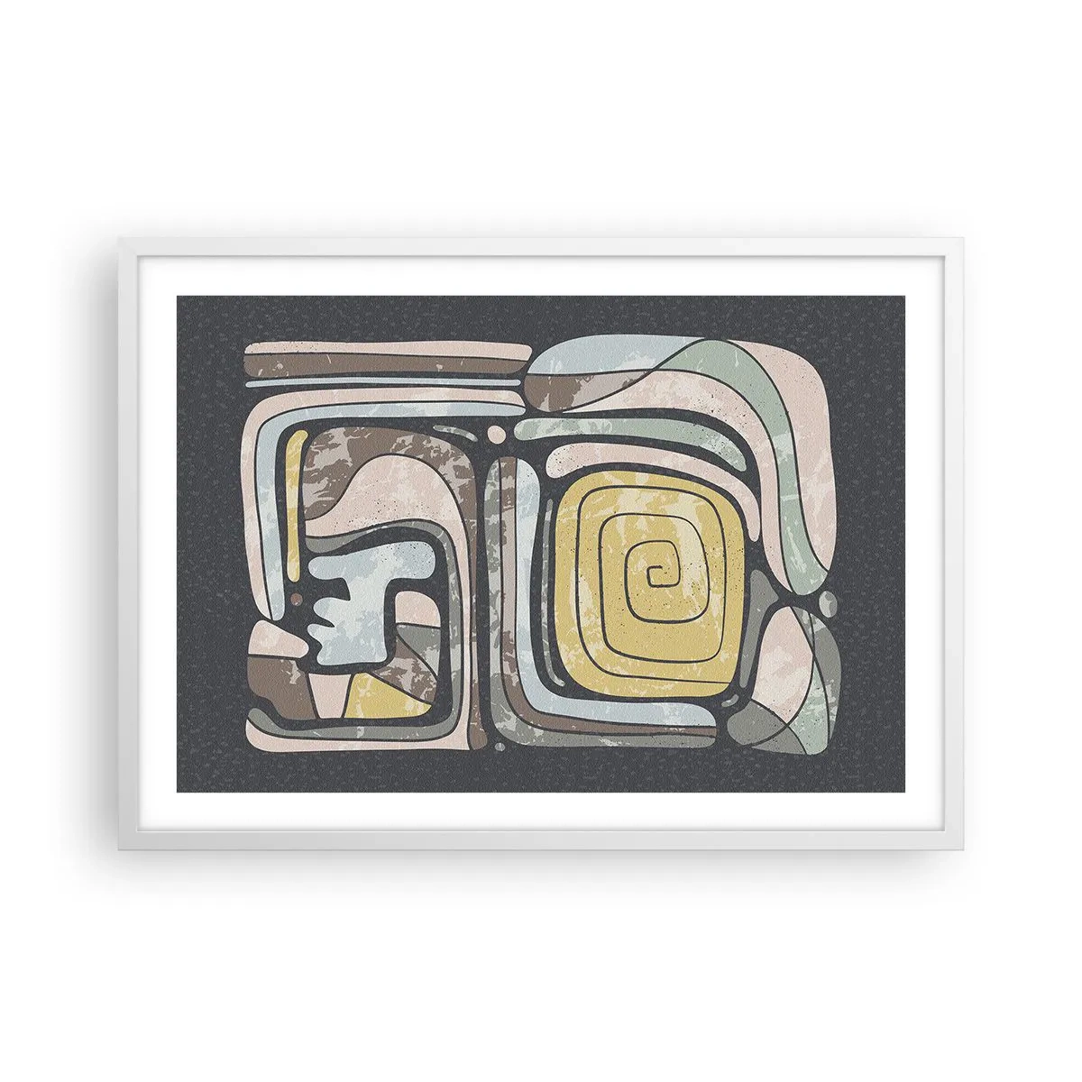Affiche dans un cadre blanc - Poster - L'abstraction dans l'esprit précolombien - 70x50 cm
