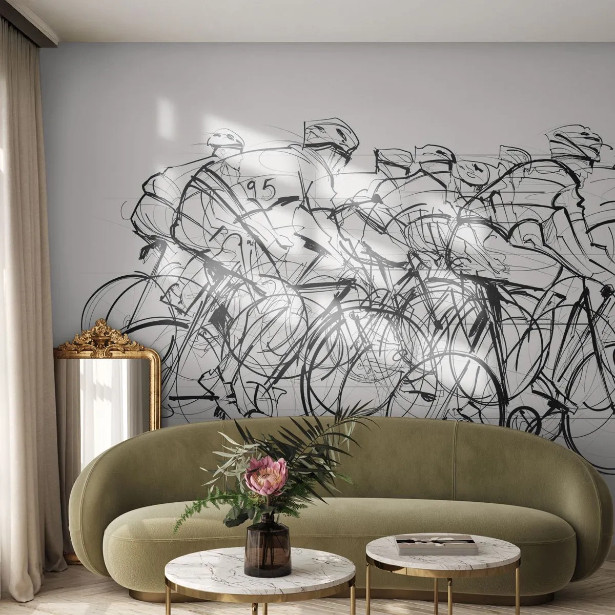 Papier Peint Autocollant Deluxe Sticker - Ensemble en équipe - Graphique, Vélo, sport - 250x175 cm