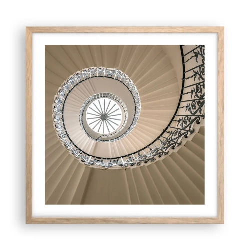 Affiche dans un chêne clair - Poster - À l'intérieur de la coquille - 50x50 cm