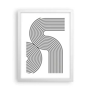 Affiche dans un cadre blanc - Poster - En plein virage - 30x40 cm