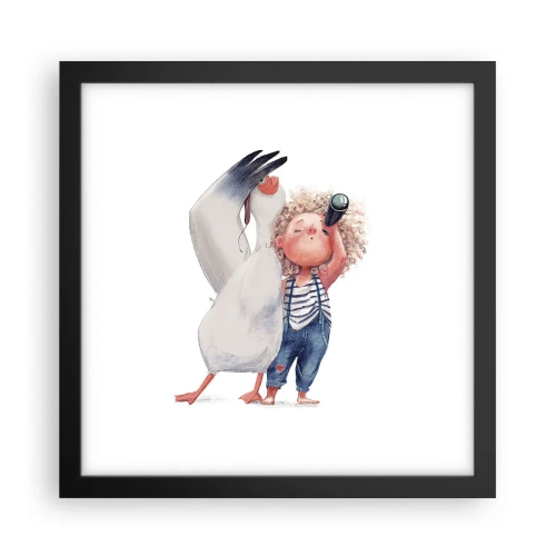 Affiche dans un cadre noir - Poster - Plan de grand voyage - 30x30 cm