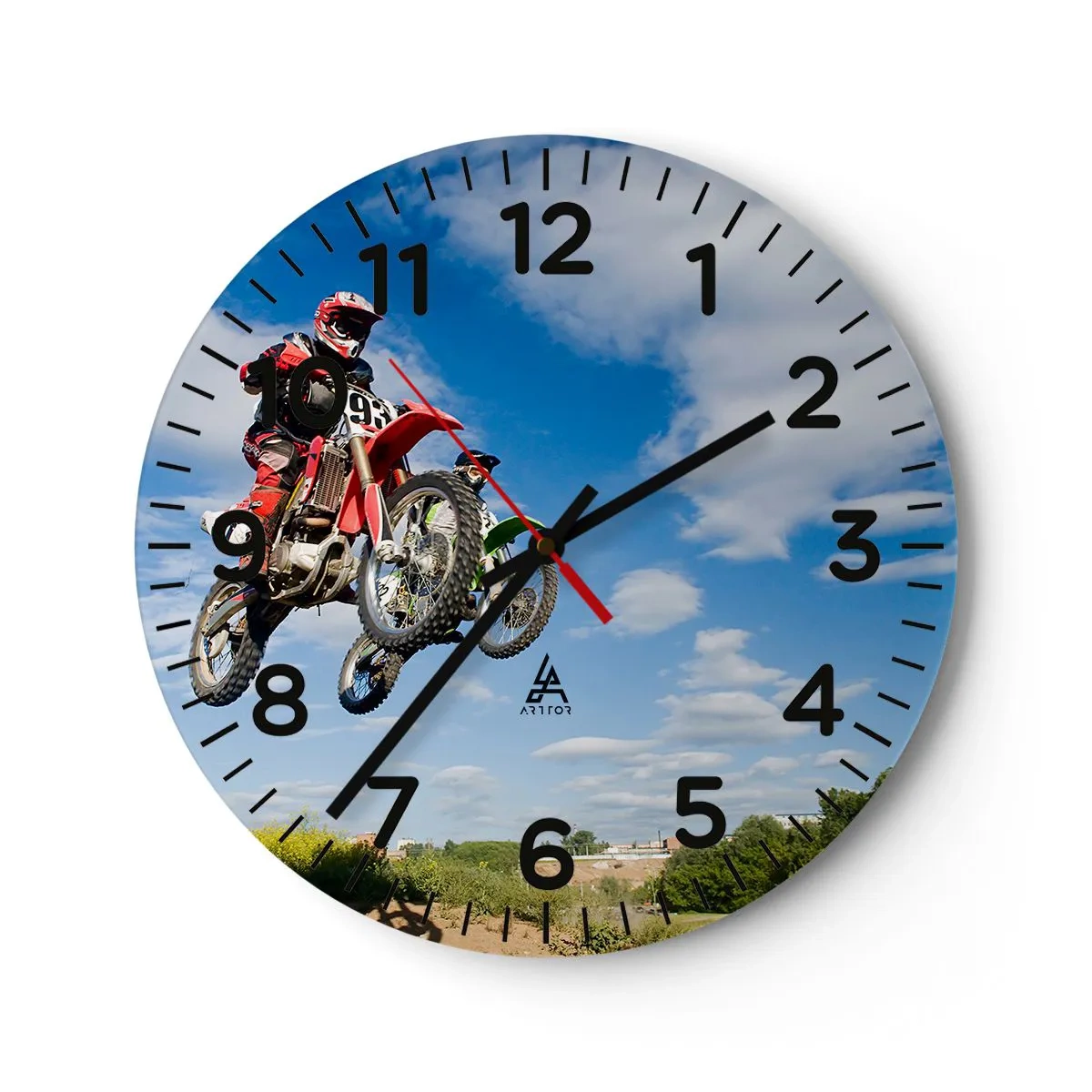 Horloge murale - Pendule murale - Saut en parachute - 30x30 cm