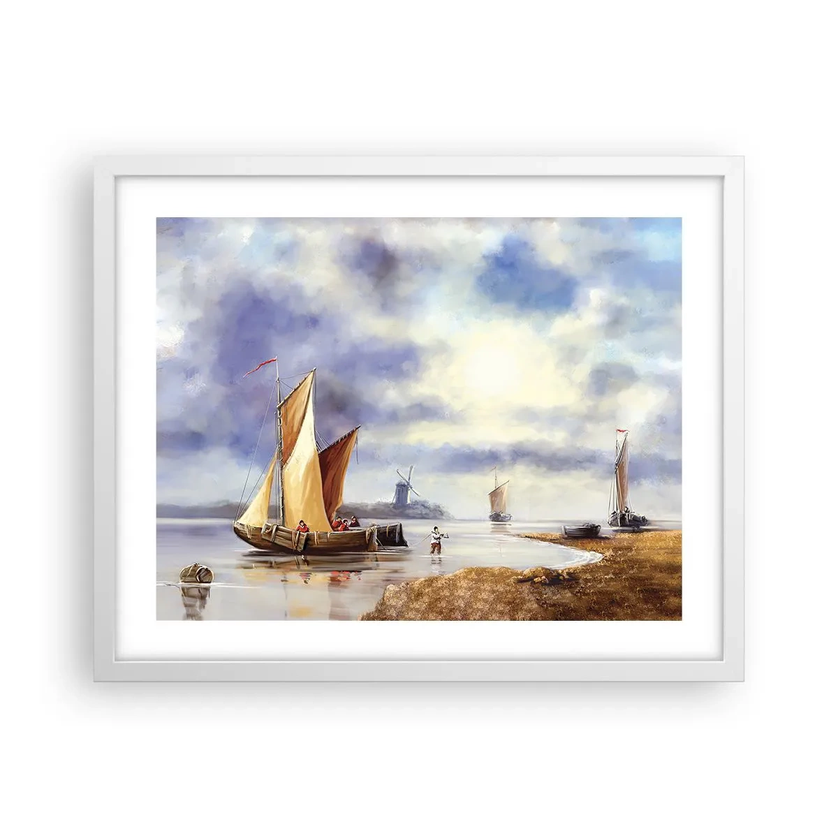 Affiche dans un cadre blanc - Poster - Retour de marin - 50x40 cm