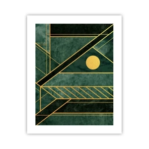 Affiche - Poster - Dynamique or et azur - 40x50 cm