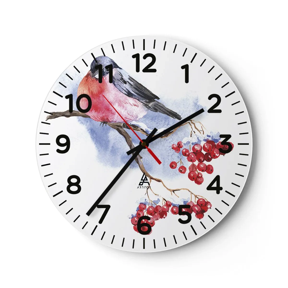 Horloge murale - Pendule murale - L'hiver en couleurs - 40x40 cm