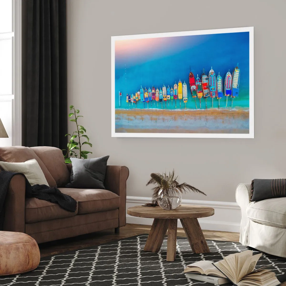 Affiche - Poster - Une vue à vol d'oiseau - 70x50 cm