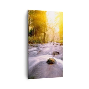 Impression sur toile - Image sur toile - Malachite dans un cadre argent et or - 45x80 cm