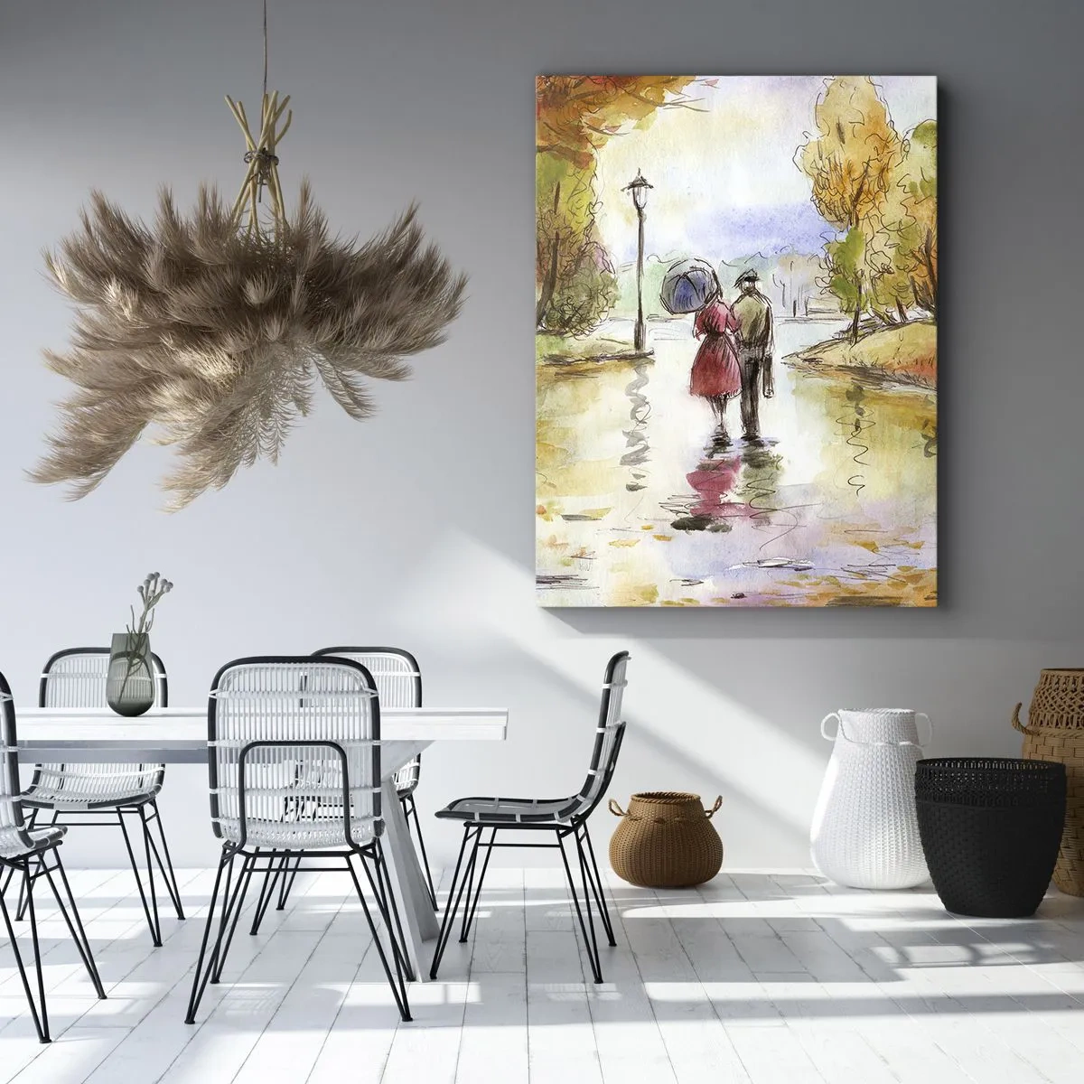 Impression sur toile - Image sur toile - Automne romantique dans le parc - 65x120 cm
