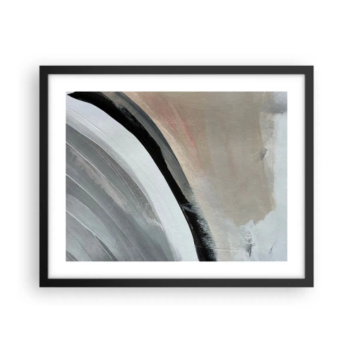 Affiche dans un cadre noir - Poster - Composition : arc de noir et gris - 50x40 cm