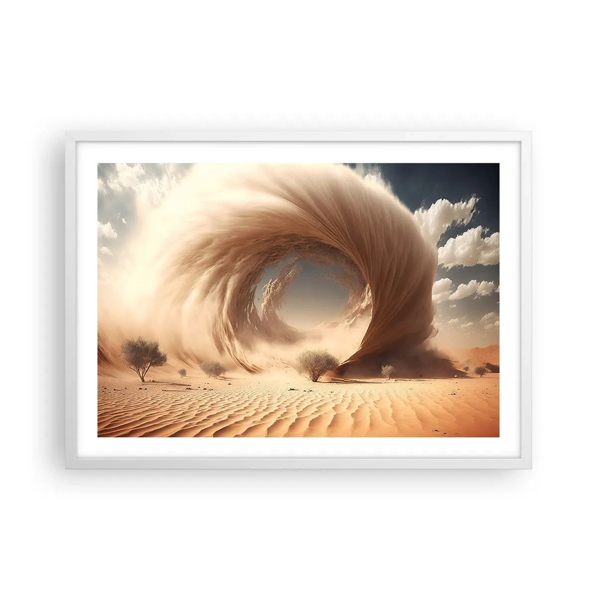 Affiche dans un cadre blanc - Poster - Portail ouvert - 70x50 cm