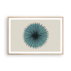 Affiche dans un chêne clair - Poster - Rayonnant dans l'azur - 91x61 cm