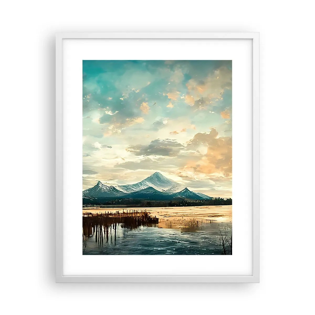 Affiche dans un cadre blanc - Poster - Sous la protection du ciel - 40x50 cm